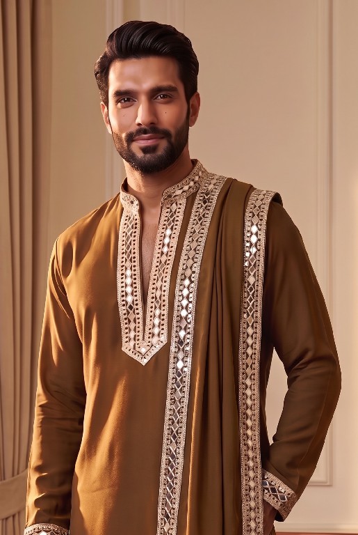 OUTLUK WEDDING COLLECTION VOL 52 WHOLESALE READYMADE HEAVY LACHAKA NAVRATRI SPECIAL ORIGINAL MIRROR WORK KURTA SET FOR MEN ONLINE