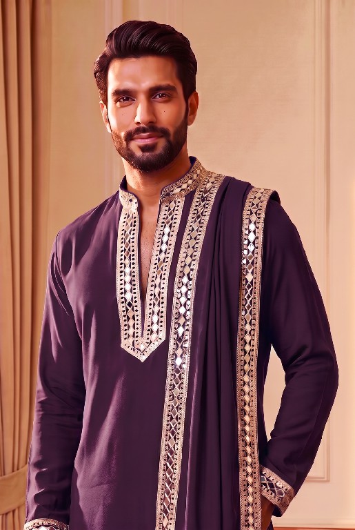 OUTLUK WEDDING COLLECTION VOL 52 WHOLESALE READYMADE HEAVY LACHAKA NAVRATRI SPECIAL ORIGINAL MIRROR WORK KURTA SET FOR MEN ONLINE