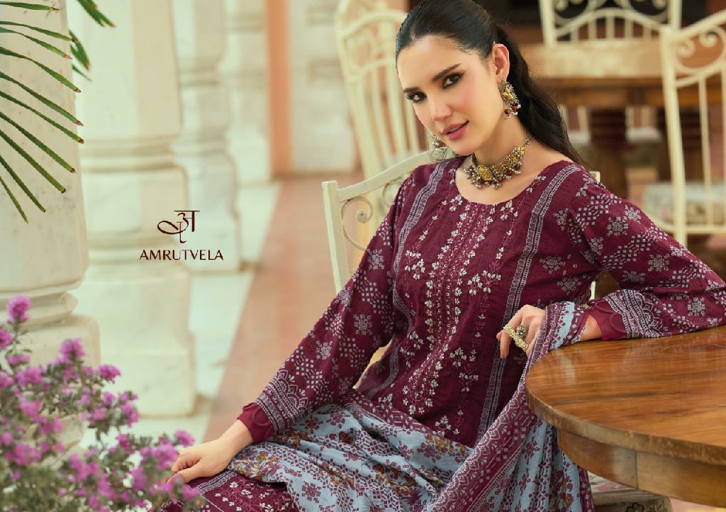 AMRUTVELA ABU SAEED WHOLESALE MAL COTTON FULL HEAVY WORK UNSTITCH SALWAR SUITS SUPPLIER
