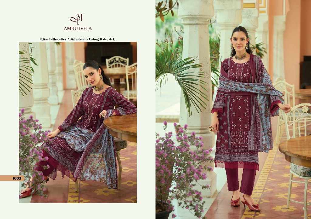 AMRUTVELA ABU SAEED WHOLESALE MAL COTTON FULL HEAVY WORK UNSTITCH SALWAR SUITS SUPPLIER