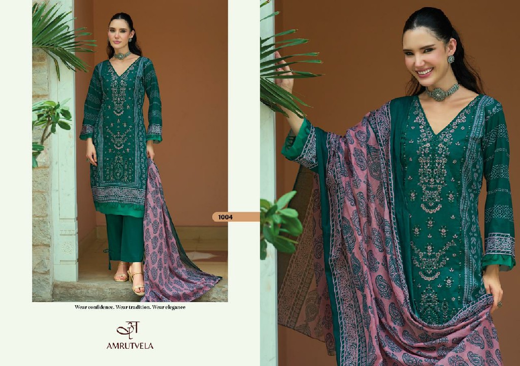 AMRUTVELA ABU SAEED WHOLESALE MAL COTTON FULL HEAVY WORK UNSTITCH SALWAR SUITS SUPPLIER