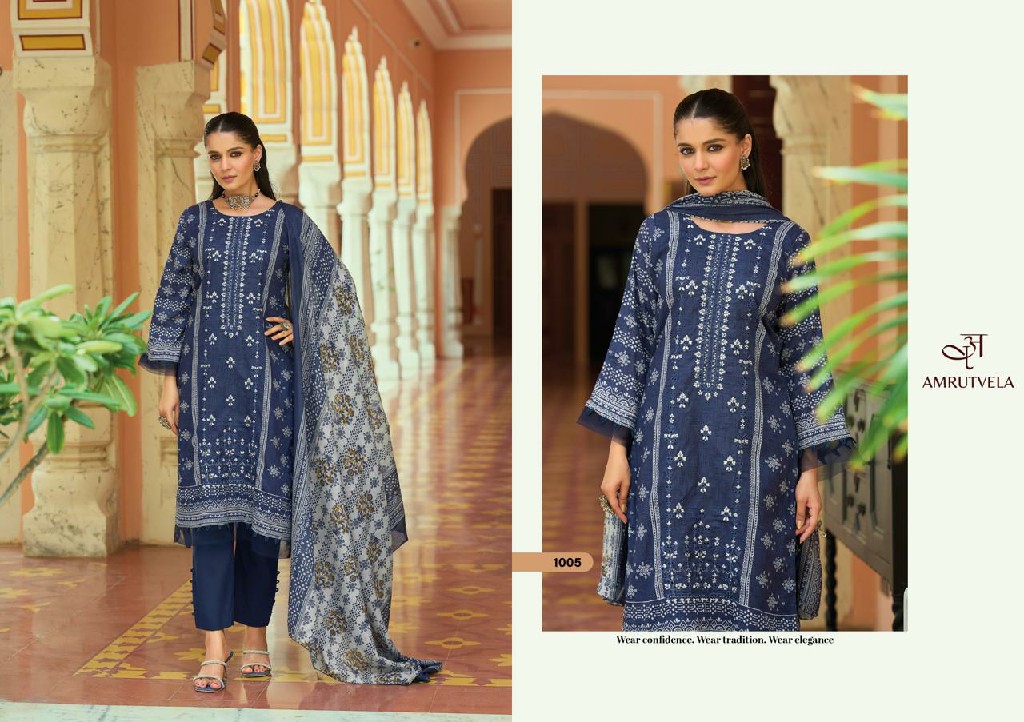 AMRUTVELA ABU SAEED WHOLESALE MAL COTTON FULL HEAVY WORK UNSTITCH SALWAR SUITS SUPPLIER