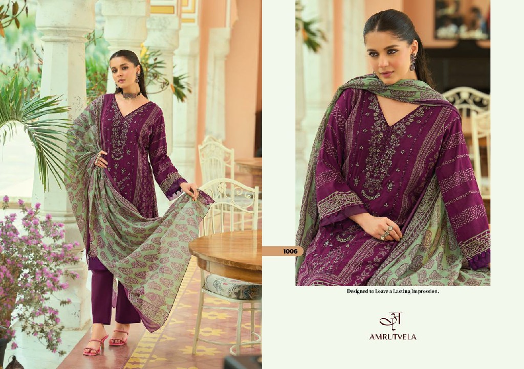 AMRUTVELA ABU SAEED WHOLESALE MAL COTTON FULL HEAVY WORK UNSTITCH SALWAR SUITS SUPPLIER