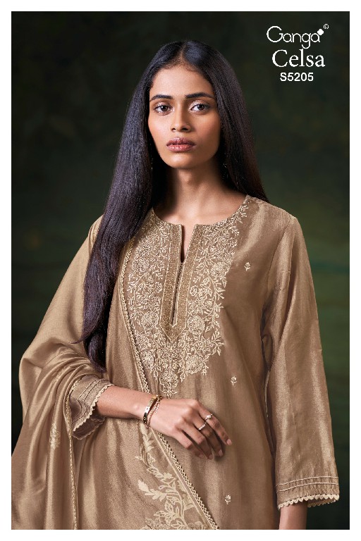 GANGA CELSA S5205 WHOLESALE PURE BEMBERG RUSSIAN SILK SOLID COLOR UNSTITCH SALWAR SUITS ONLINE