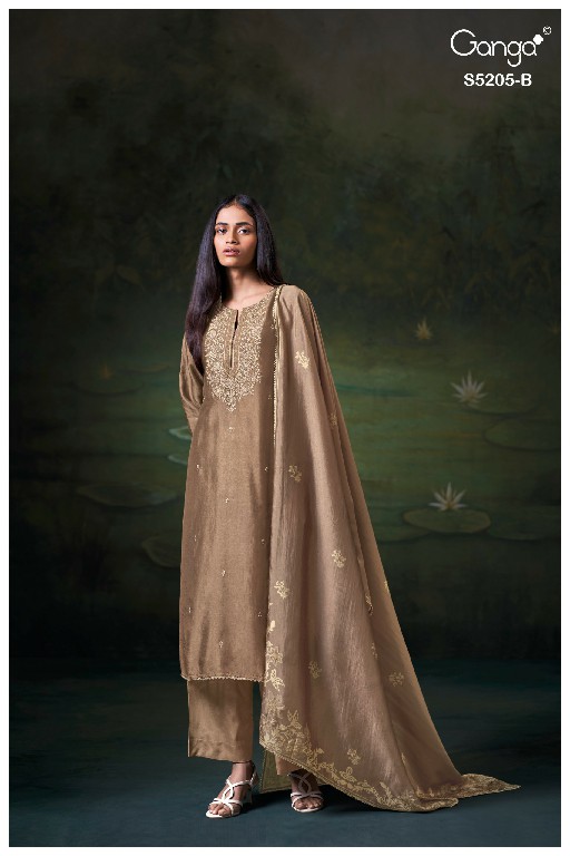 GANGA CELSA S5205 WHOLESALE PURE BEMBERG RUSSIAN SILK SOLID COLOR UNSTITCH SALWAR SUITS ONLINE