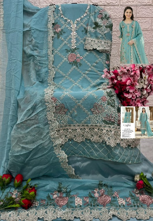 SHREE FABS D.NO 5607 WHOLESALE HEAVY CHIFFON PAKISTANI HIT DESIGN UNSTITCH SALWAR SUITS EXPORTER