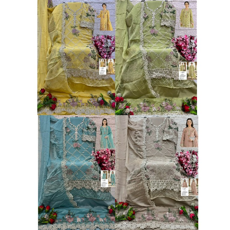 SHREE FABS D.NO 5607 WHOLESALE HEAVY CHIFFON PAKISTANI HIT DESIGN UNSTITCH SALWAR SUITS EXPORTER