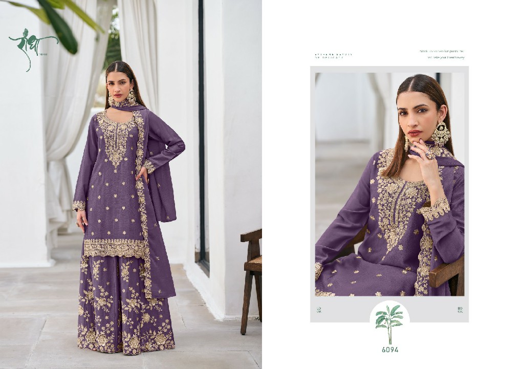 RADHA TRENDZ VIVAH WHOLESALE READYMADE PREMIUM CHINON HEAVY DESIGNER PLAZZO STYLE 3 PCS SUITS EXPORTER