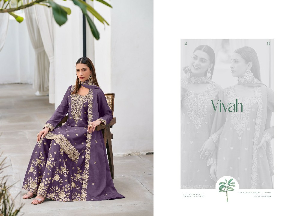 RADHA TRENDZ VIVAH WHOLESALE READYMADE PREMIUM CHINON HEAVY DESIGNER PLAZZO STYLE 3 PCS SUITS EXPORTER