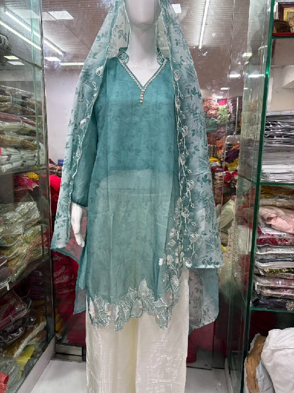 KHAS D.NO 164 WHOLESALE READYMADE TEBBY SILK WITH HAND WORK 3 PCS COMBO SET SUITS SUPPLIER