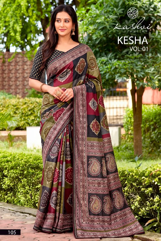 KASHVI CREATION KESHA VOL 1 WHOLESALE TESLA FOIL PRINT WITH WORK FANCY INDIAN SAREES FOR WOMEN ONLINE