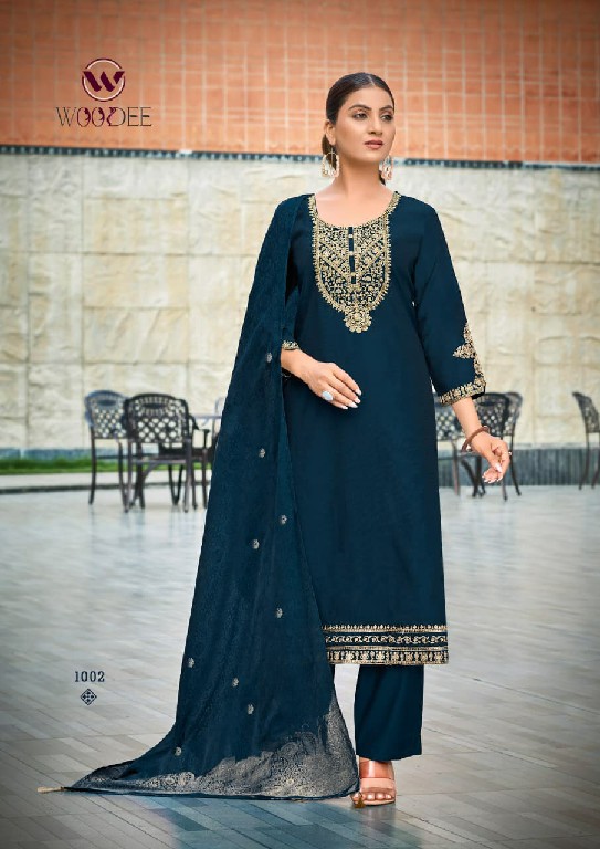 WOODEE VEDA VOL 2 WHOLESALE READYMADE HEAVY VISCOSE GADHWAL CLASSY FABULOUS 3 PCS SUITS EXPORTER