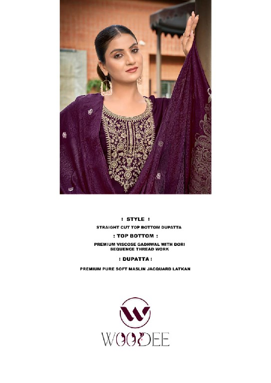 WOODEE VEDA VOL 2 WHOLESALE READYMADE HEAVY VISCOSE GADHWAL CLASSY FABULOUS 3 PCS SUITS EXPORTER