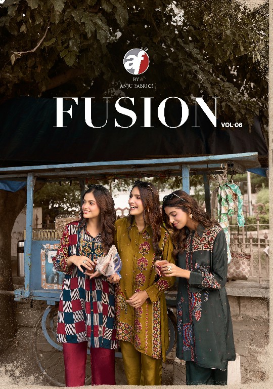 ANJU FAB FUSION VOL 6 WHOLESALE READYMADE NATURAL CREPE DESIGNER CORD SET FOR EXPORT