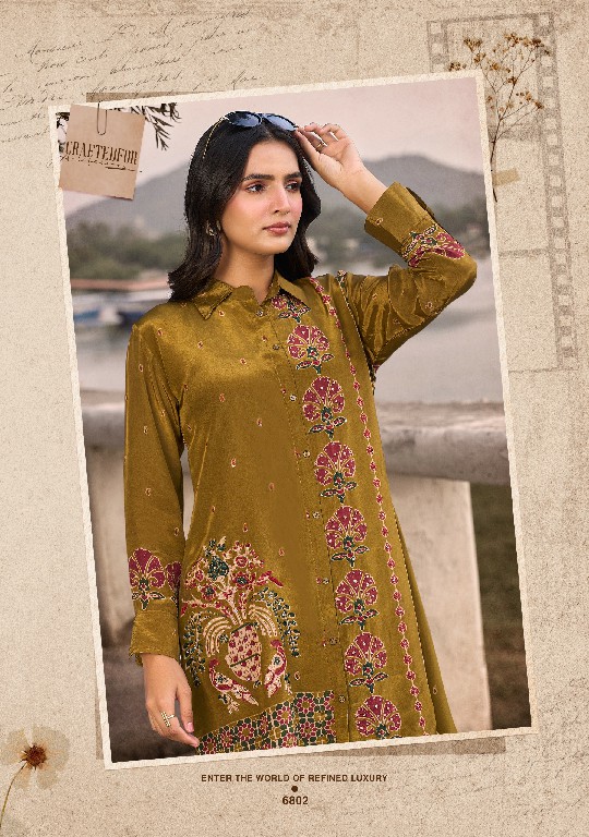 ANJU FAB FUSION VOL 6 WHOLESALE READYMADE NATURAL CREPE DESIGNER CORD SET FOR EXPORT