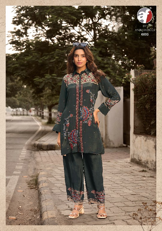 ANJU FAB FUSION VOL 6 WHOLESALE READYMADE NATURAL CREPE DESIGNER CORD SET FOR EXPORT