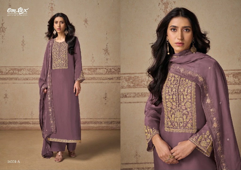 OMTEX ZELIA WHOLESALE SILK TOUCH EMBROIDERY WORK UNSTITCH SALWAR SUITS SUPPLIER