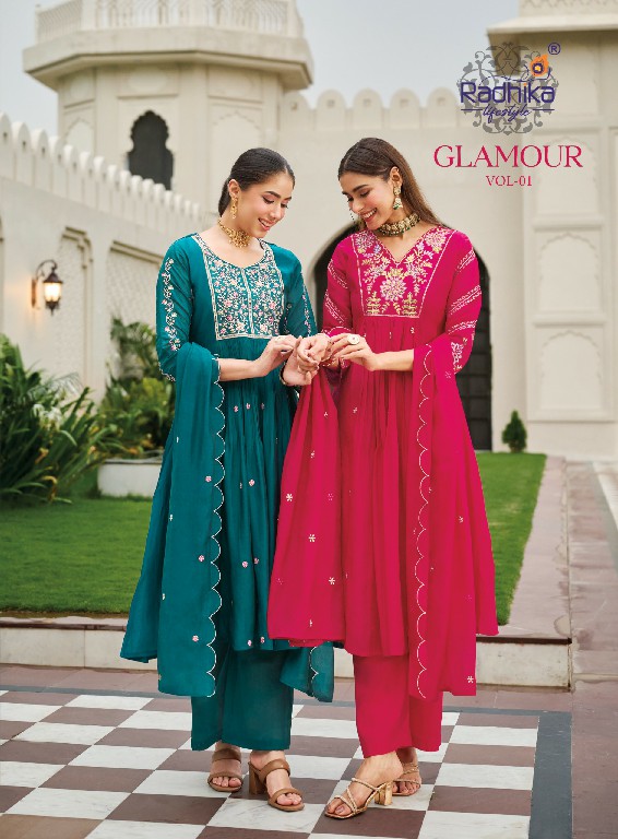 RADHIKA LIFESTYLE GLAMOUR VOL 1 WHOLESALE READYMADE MUL CHANDERI BIG SIZE PRETTY LOOK 3 PCS SUITS EXPORTER