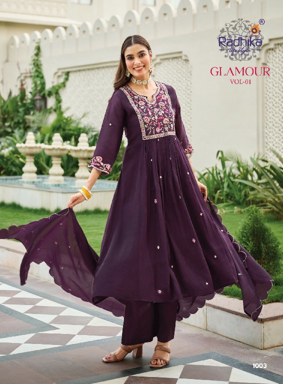 RADHIKA LIFESTYLE GLAMOUR VOL 1 WHOLESALE READYMADE MUL CHANDERI BIG SIZE PRETTY LOOK 3 PCS SUITS EXPORTER