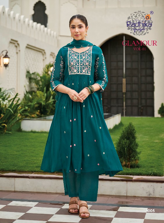 RADHIKA LIFESTYLE GLAMOUR VOL 1 WHOLESALE READYMADE MUL CHANDERI BIG SIZE PRETTY LOOK 3 PCS SUITS EXPORTER