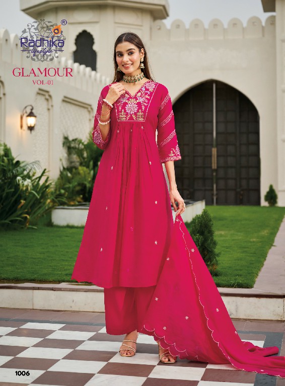 RADHIKA LIFESTYLE GLAMOUR VOL 1 WHOLESALE READYMADE MUL CHANDERI BIG SIZE PRETTY LOOK 3 PCS SUITS EXPORTER
