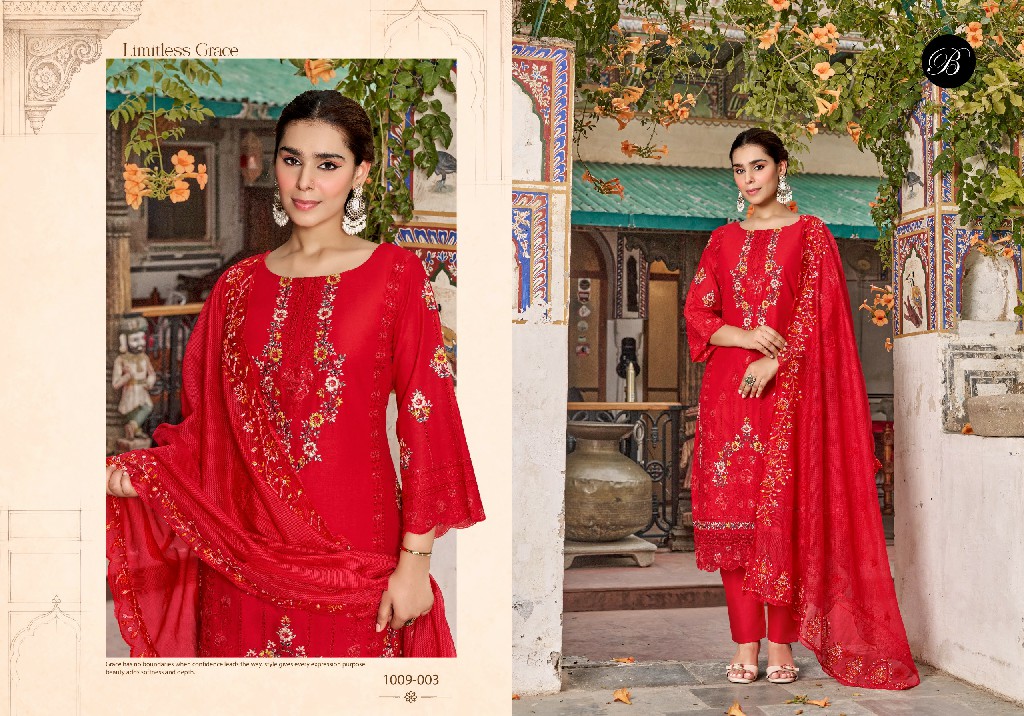 BELLIZA KHWAISH VOL 2 WHOLESALE PURE COTTON LAWN HEAVY KARACHI WORK UNSTITCH SALWAR SUITS EXPORTER