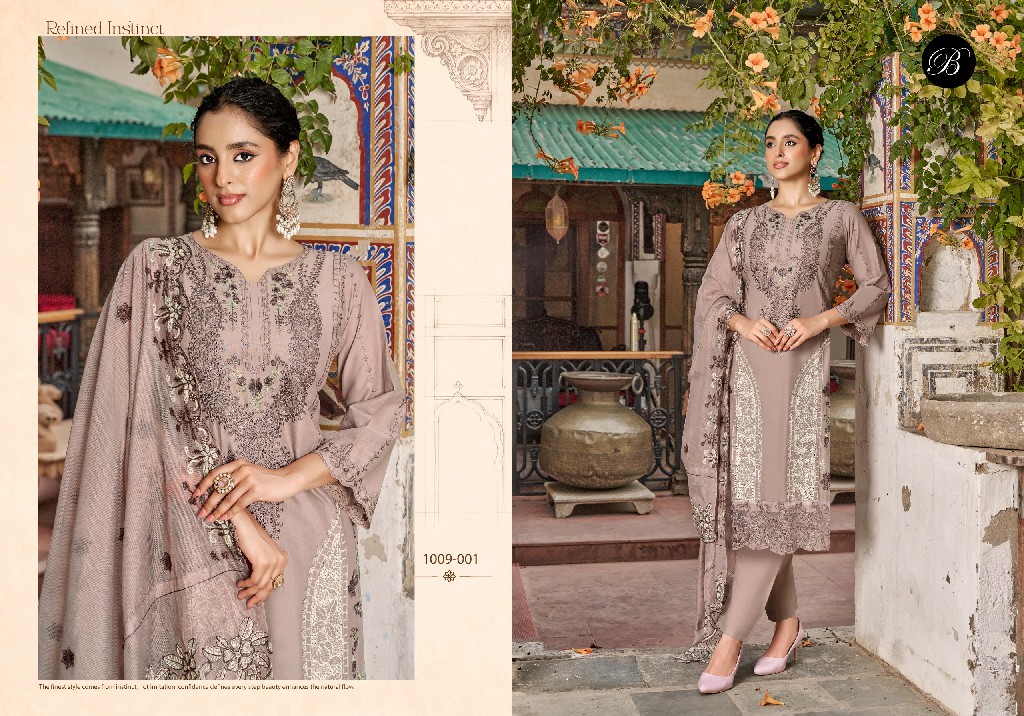 BELLIZA KHWAISH VOL 2 WHOLESALE PURE COTTON LAWN HEAVY KARACHI WORK UNSTITCH SALWAR SUITS EXPORTER