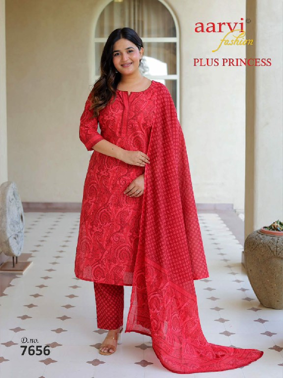 AARVI FASHION PLUS PRINCESS VOL 6 WHOLESALE READYMADE COTTON PRINTED BIG SIZE DAILY WEAR 3 PCS SUITS EXPORTER