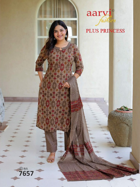 AARVI FASHION PLUS PRINCESS VOL 6 WHOLESALE READYMADE COTTON PRINTED BIG SIZE DAILY WEAR 3 PCS SUITS EXPORTER