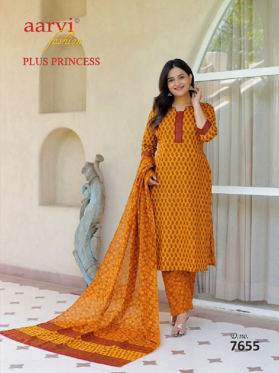 AARVI FASHION PLUS PRINCESS VOL 6 WHOLESALE READYMADE COTTON PRINTED BIG SIZE DAILY WEAR 3 PCS SUITS EXPORTER