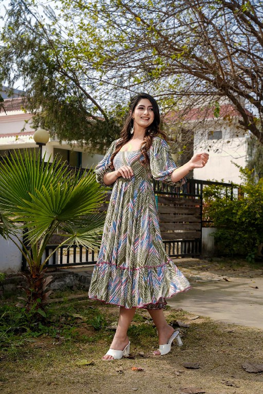 PURPLE CREATION CLORA VOL 2 WHOLESALE READYMADE HEAVY RAYON BIG SIZE FULL FLAIR ONE PEACE DRESS FOR WOMEN SUPPLIER