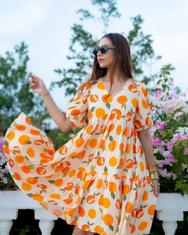 PURPLE CREATION CLORA VOL 2 WHOLESALE READYMADE HEAVY RAYON BIG SIZE FULL FLAIR ONE PEACE DRESS FOR WOMEN SUPPLIER