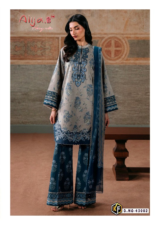 KEVAL FAB ALIJA B VOL 43 WHOLESALE READYMADE LAWN COTTON PRINTED PAKISTANI CASUAL WEAR 3 PCS SUITS EXPORTER