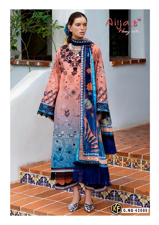 KEVAL FAB ALIJA B VOL 43 WHOLESALE READYMADE LAWN COTTON PRINTED PAKISTANI CASUAL WEAR 3 PCS SUITS EXPORTER