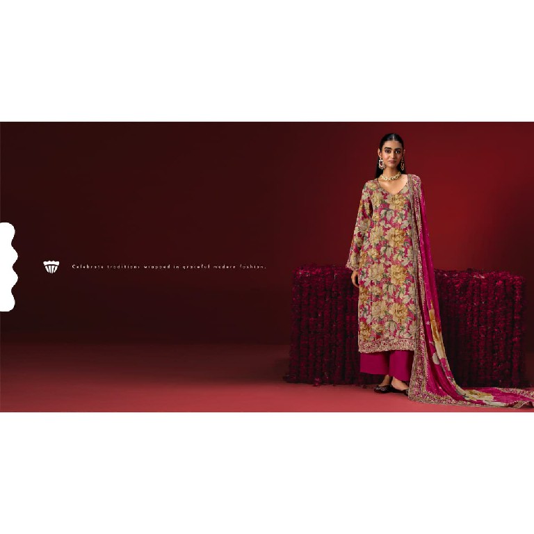 KIMORA SOHNI GULAAB WHOLESALE PURE KANJIVARAM WEAVING FESTIVE LOOK UNSTITCH SALWAR SUITS FOR EXPORT