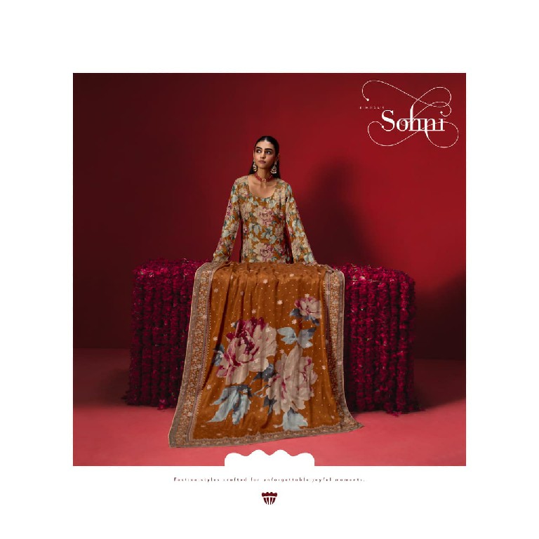 KIMORA SOHNI GULAAB WHOLESALE PURE KANJIVARAM WEAVING FESTIVE LOOK UNSTITCH SALWAR SUITS FOR EXPORT