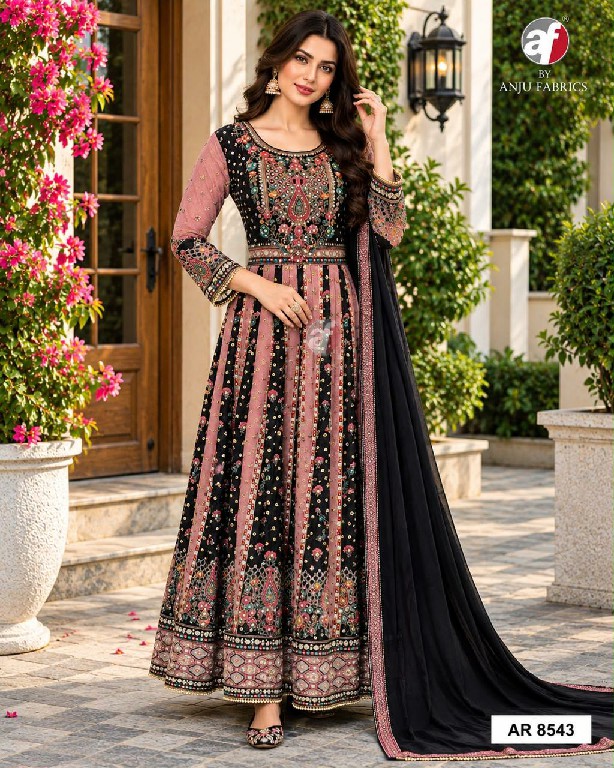 ANJU FAB D.NO AR 8543-8546-8547-8554 WHOLESALE READYMADE PURE CHINON CHIFFON BIG SIZE DESIGNER ANARKALI GOWN WITH DUPATTA COMBO FOR WOMEN ONLINE