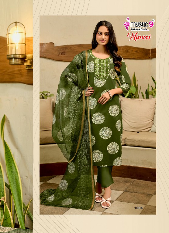 MYSTIC 9 MINAXI VOL 1 WHOLESALE READYMADE PREMIUM COTTON DHABU PRINTED CLASSIC 3 PCS SUITS EXPORTER