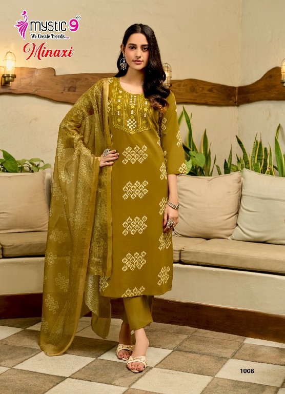 MYSTIC 9 MINAXI VOL 1 WHOLESALE READYMADE PREMIUM COTTON DHABU PRINTED CLASSIC 3 PCS SUITS EXPORTER