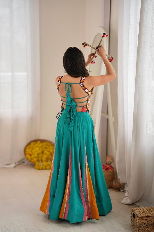 SP SERIES D.NO SP-102 WHOLESALE HEAVY RAYON ELEGANCE NAVRATRI STYLE LEHENGA CHOLI FOR EXPORT