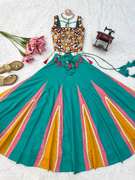 SP SERIES D.NO SP-102 WHOLESALE HEAVY RAYON ELEGANCE NAVRATRI STYLE LEHENGA CHOLI FOR EXPORT
