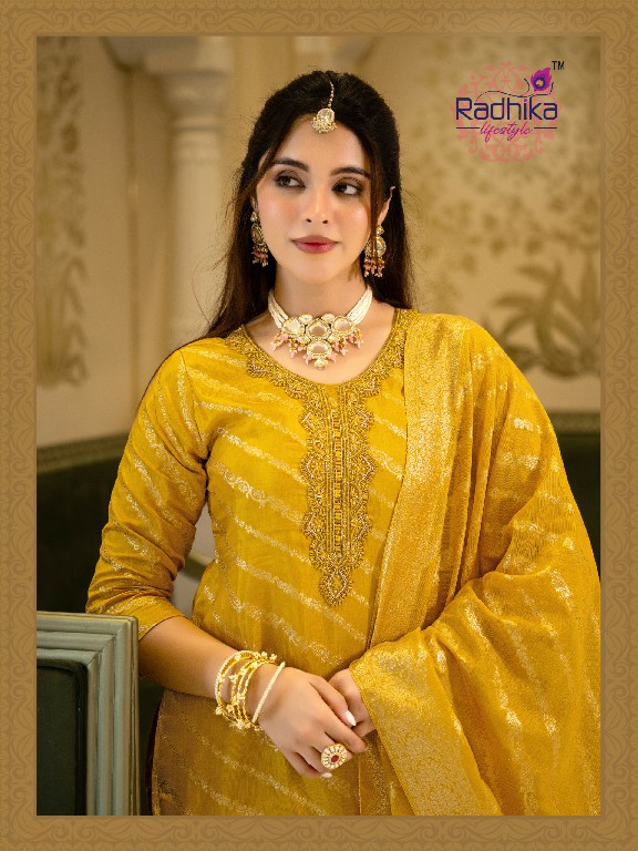 RADHIKA LIFESTYLE RANG VOL 2 WHOLESALE READYMADE DOLA SILK JACQUARD BEAUTIFUL 3 PCS SUITS EXPORTER