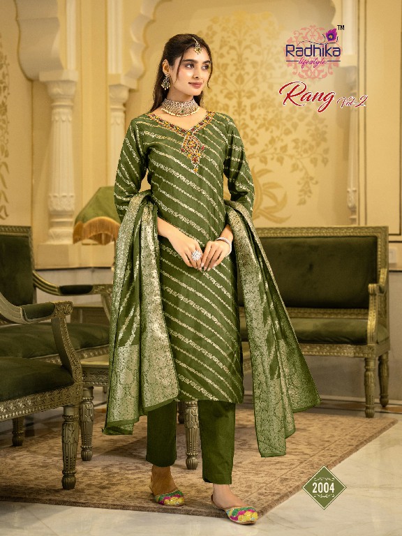 RADHIKA LIFESTYLE RANG VOL 2 WHOLESALE READYMADE DOLA SILK JACQUARD BEAUTIFUL 3 PCS SUITS EXPORTER