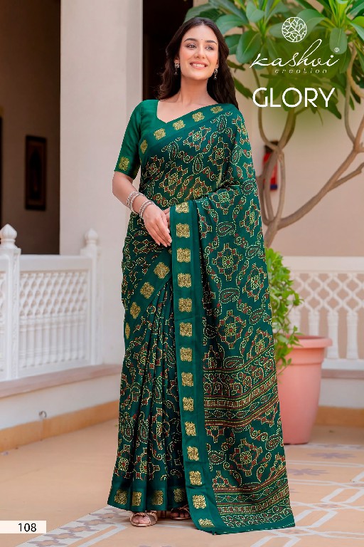 KASHVI CREATION GLORY WHOLESALE GEORGETTE PRETTY LOOK INDIAN SAREES FOR WOMEN ONLINE