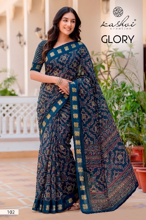 KASHVI CREATION GLORY WHOLESALE GEORGETTE PRETTY LOOK INDIAN SAREES FOR WOMEN ONLINE