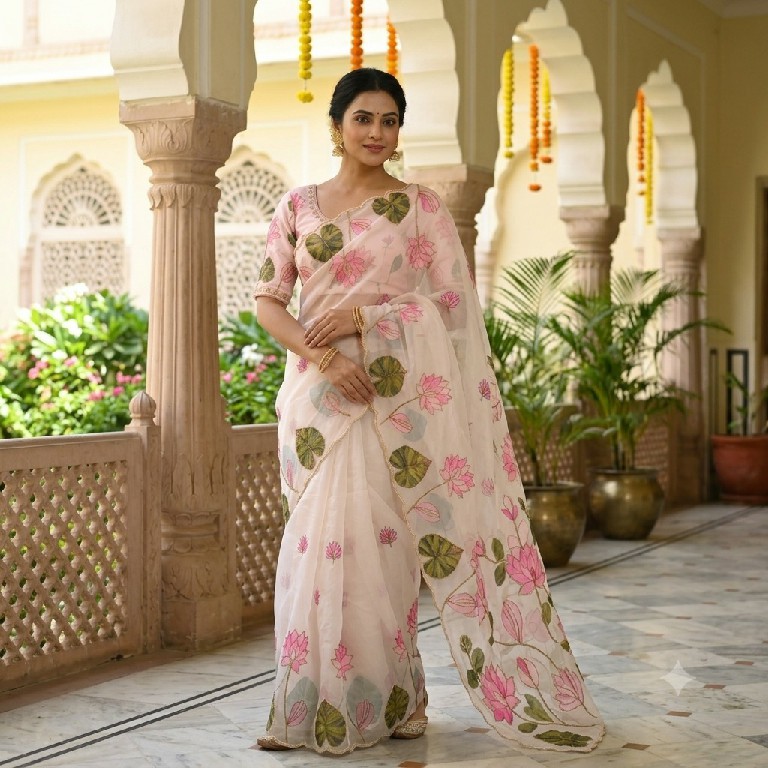 TEXTILEDEAL JR PRESENT SOFT TEBY SILK ELEGANT FLORAL DIGITAL PRINT INDIAN SAREES FOR EXPORT