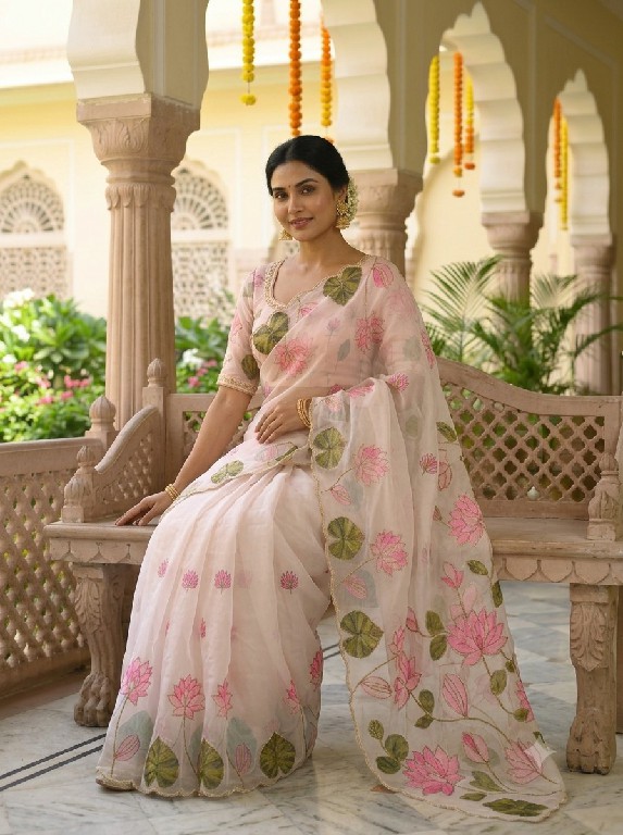 TEXTILEDEAL JR PRESENT SOFT TEBY SILK ELEGANT FLORAL DIGITAL PRINT INDIAN SAREES FOR EXPORT