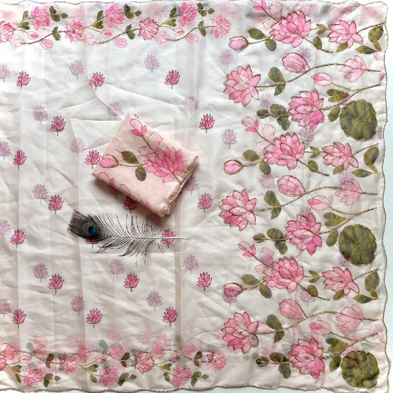 TEXTILEDEAL JR PRESENT SOFT TEBY SILK ELEGANT FLORAL DIGITAL PRINT INDIAN SAREES FOR EXPORT