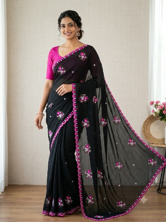 TEXTILEDEAL D.NO JR-680 WHOLESALE STAR GEORGETTE WITH WORK BEAUTIFUL INDIAN SAREES FOR WOMEN SUPPLIER