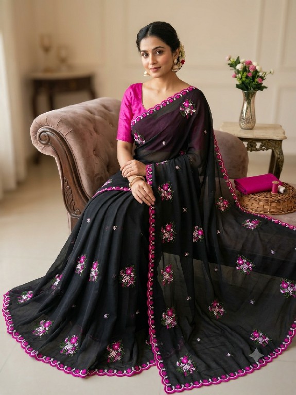 TEXTILEDEAL D.NO JR-680 WHOLESALE STAR GEORGETTE WITH WORK BEAUTIFUL INDIAN SAREES FOR WOMEN SUPPLIER